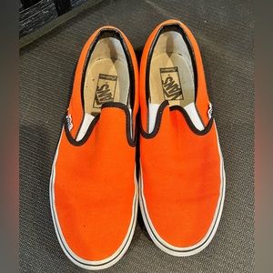 Custom orange checker vans women’s 9